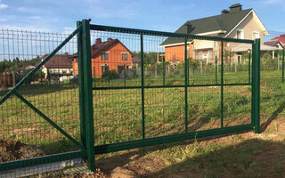 Откатные ворота из 3Д Сетки 5х2м